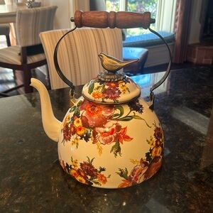 Mackenzie-Childs White Flower Market tea kettle